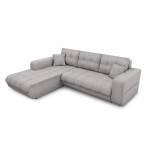 Convertible corner sofa 4 places fabric Left Corner BOND (Light Grey)