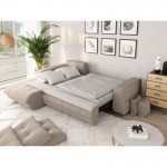 Convertible corner sofa 4 places fabric Left Corner BOND (Beige)