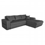 Convertible corner sofa 4 places fabric Right Angle BOND (Dark Grey)