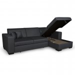 Convertible corner sofa 4 places imitation Right Angle CARIBI (Grey)