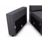 3 seater convertible corner sofa AMARO fabric (Dark grey)