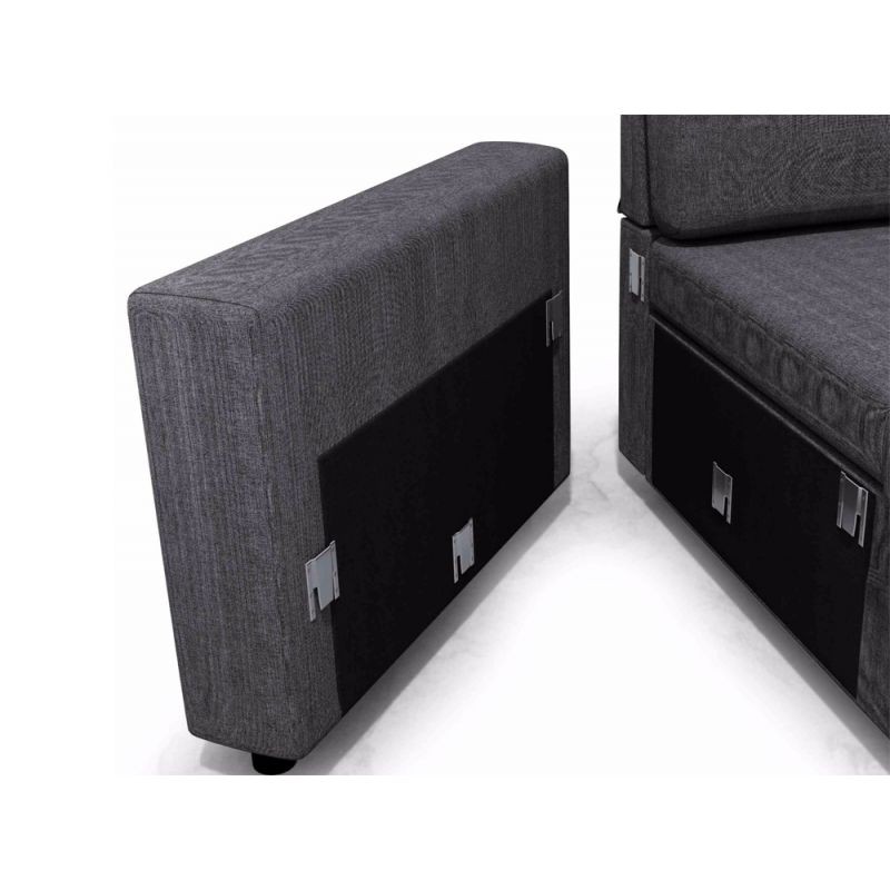 3 seater convertible corner sofa AMARO fabric (Dark grey) - image 56695