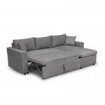 Corner sofa 3 places convertible microfiber AMARO (Grey)