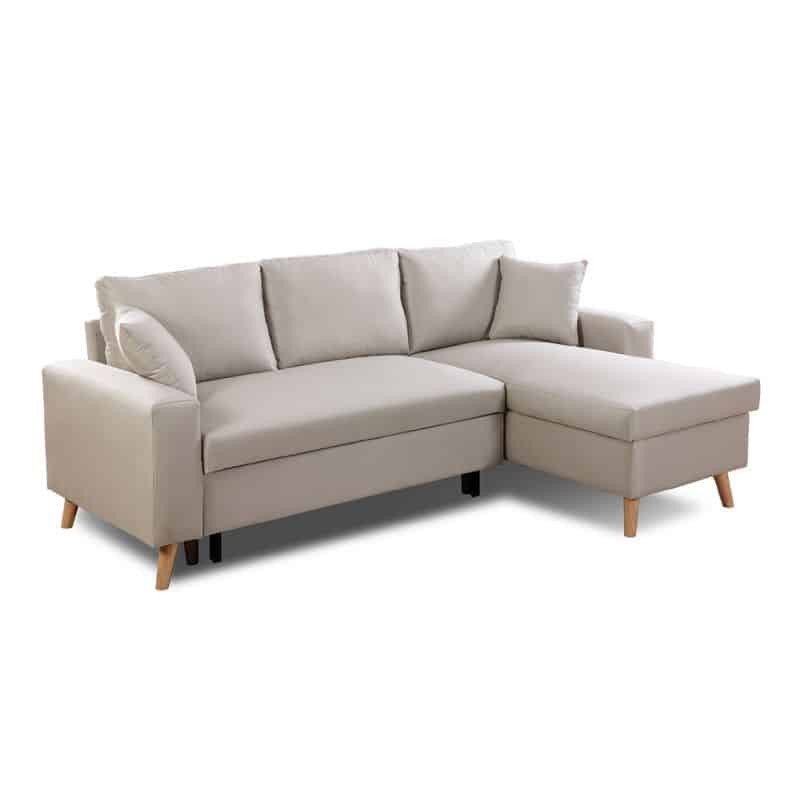 4-seater convertible corner sofa with ARTIKU fabric chest (Beige) - image 56779