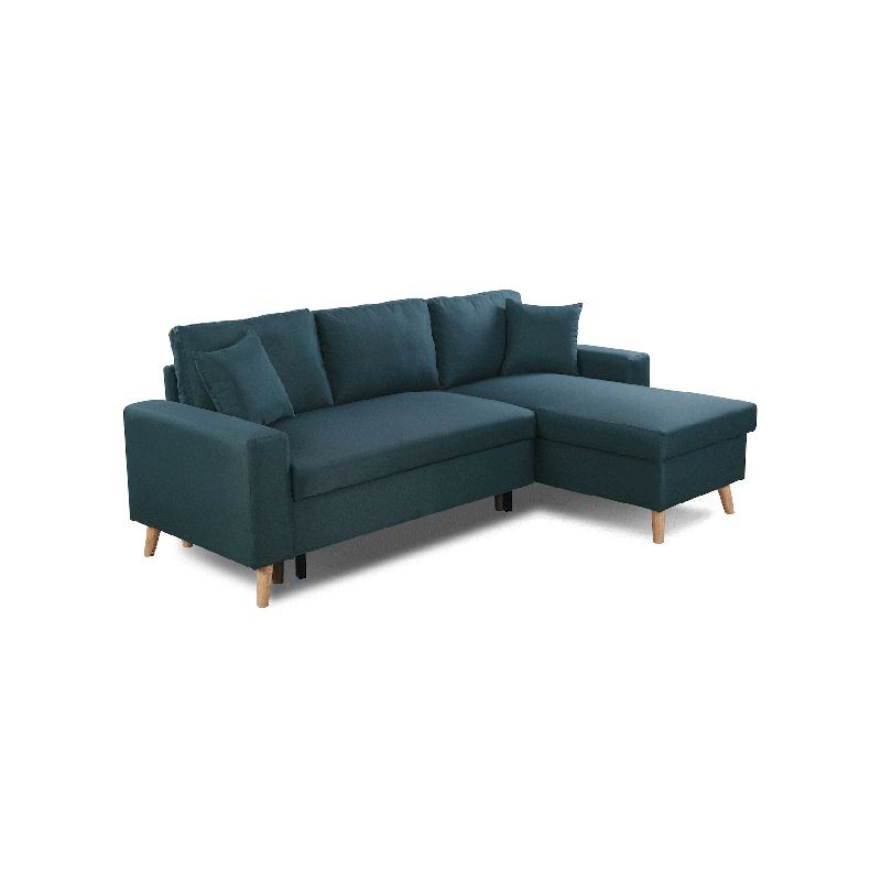 Scandinavian corner sofa convertible 4 places fabric CHOVIN (Dark green) - image 56824