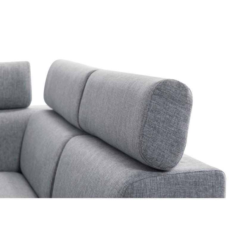 Convertible corner sofa 6 places fabric Right Angle PARMA (Grey) - image 56901
