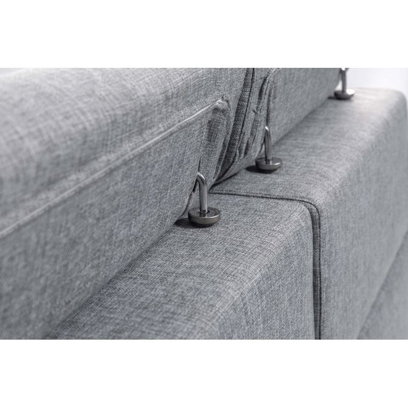 Convertible corner sofa 6 places fabric Right Angle PARMA (Grey) - image 56904