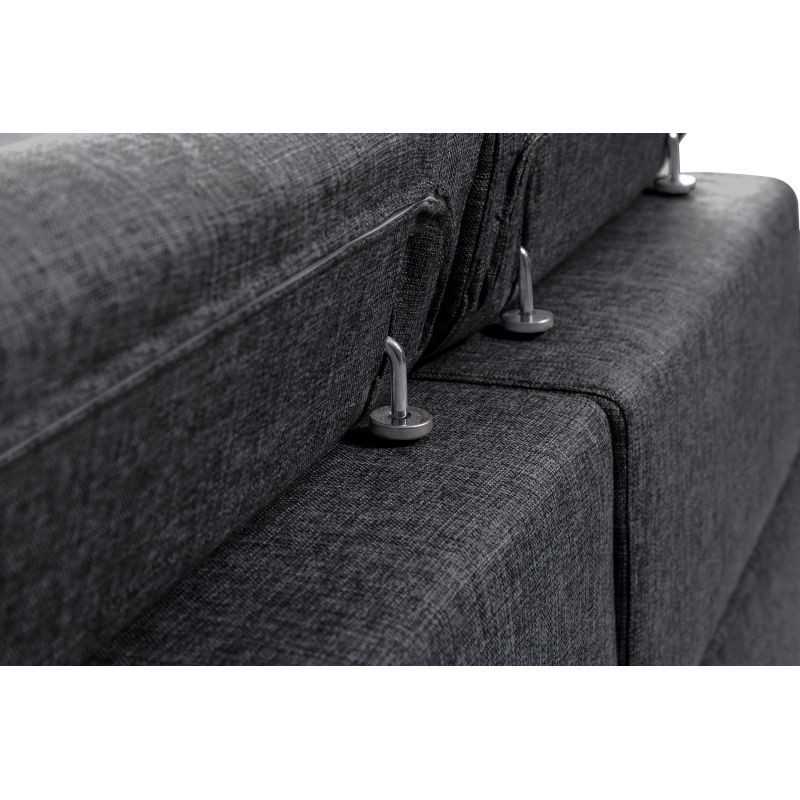 Convertible corner sofa 6 places fabric Right Angle PARMA (Dark grey) - image 56928