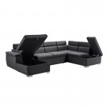 Convertible corner sofa 6 places fabric Right Angle PARMA (Dark grey)