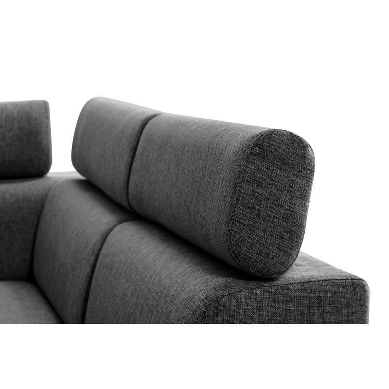 Convertible corner sofa 6 places fabric Right Angle PARMA (Dark grey) - image 56935