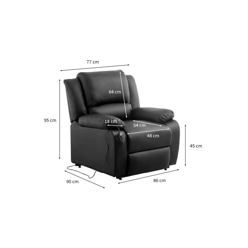 Electric relaxation chair with relaxette lifter (Black) - image 57051