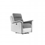 Electric relaxation chair in microfiber and imitation TONIO (Grey, white)