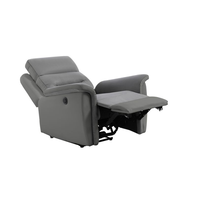Electric relaxation chair in microfiber and imitation TONIO (Grey) - image 57091