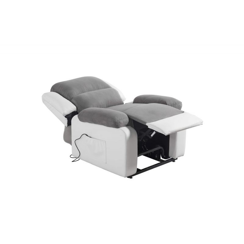 Electric relaxation chair with microfiber lifter and SHANA imitation (Grey, white) - image 57121