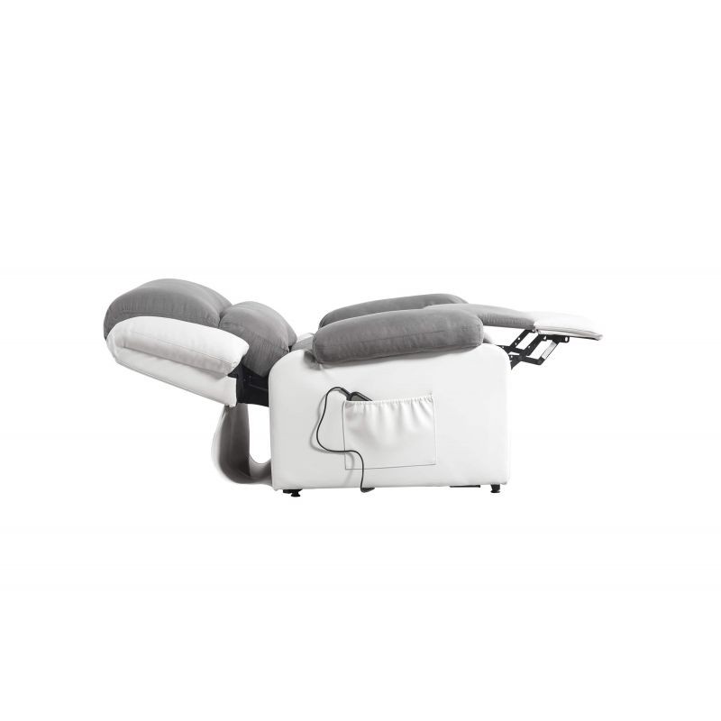 Electric relaxation chair with microfiber lifter and SHANA imitation (Grey, white) - image 57123