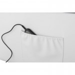 Poltrona relax elettrica con sollevatore in microfibra e imitazione SHANA (grigio, bianco)