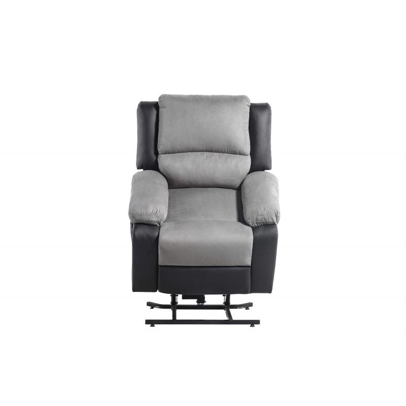 Sedia relax elettrica con sollevatore in microfibra e imitazione SHANA (grigio, nero) - image 57135
