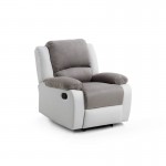Manual relaxation chair in microfiber and imitation ATLAS (Grey, white)