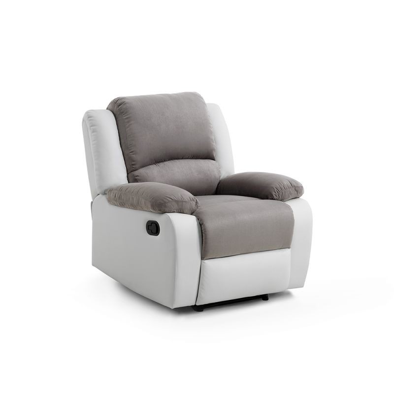 Sedia relax manuale in microfibra e imitazione ATLAS (grigio, bianco) - image 57215