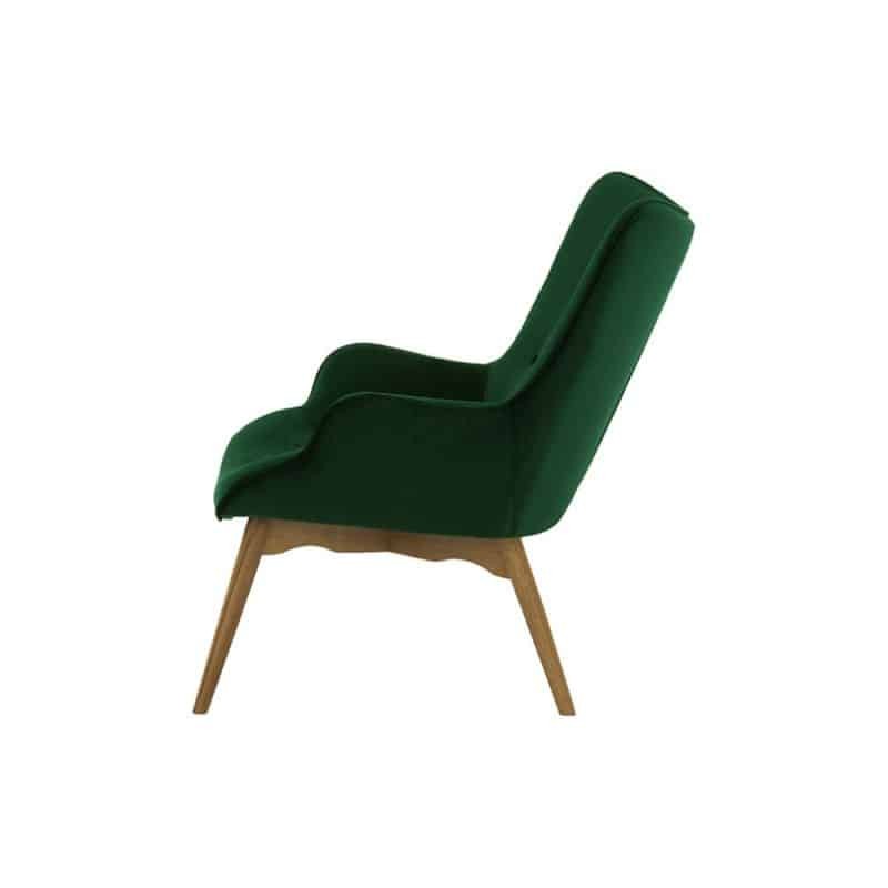 Velvet armchair and wooden foot DURON (Green) - image 57278