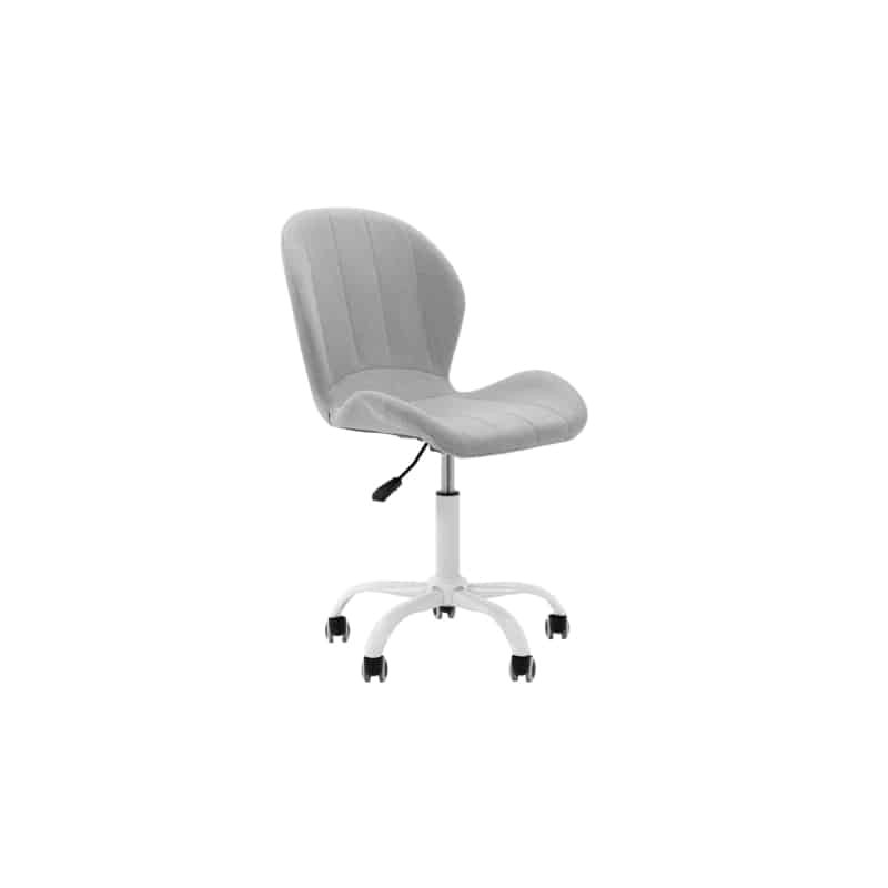 Chaise de bureau en tissu avec pieds blancs BEVERLY (Blanc) - image 57282