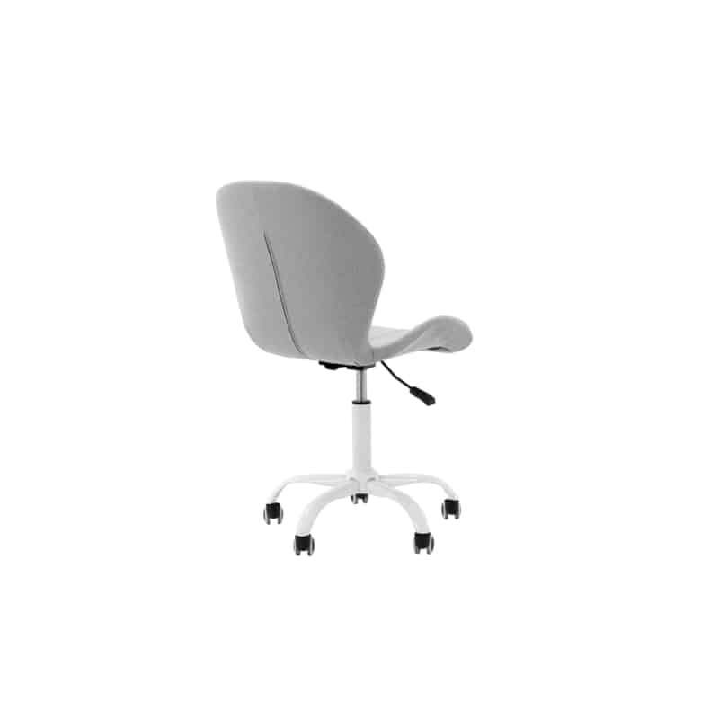 Chaise de bureau en tissu avec pieds blancs BEVERLY (Blanc) - image 57284