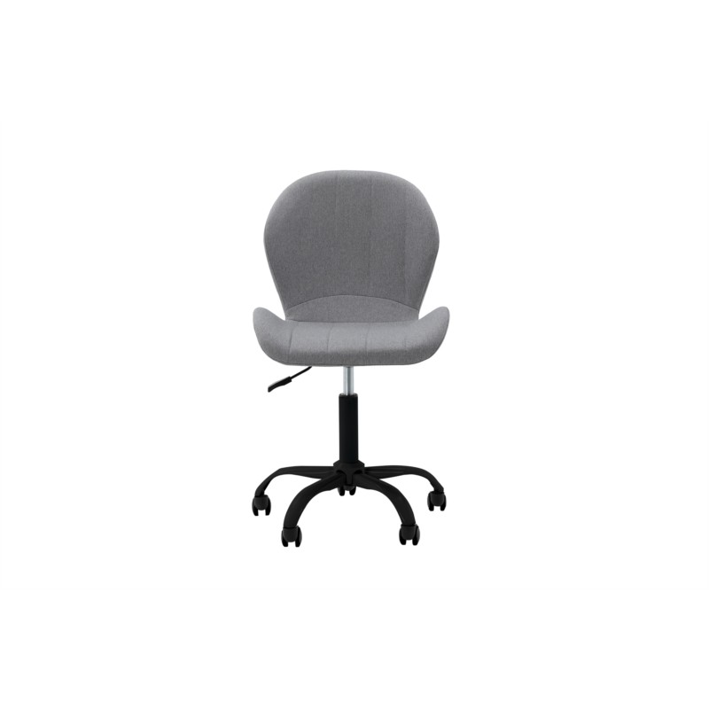 Chaise de bureau en tissu avec pieds noirs BEVERLY (Gris clair) - image 57288