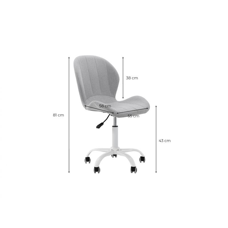 Fabric office chair with black legs BEVERLY (Light grey) - image 57289