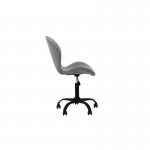 Chaise de bureau en tissu avec pieds noirs BEVERLY (Gris clair)