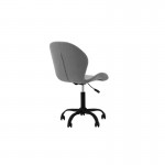 Chaise de bureau en tissu avec pieds noirs BEVERLY (Gris clair)