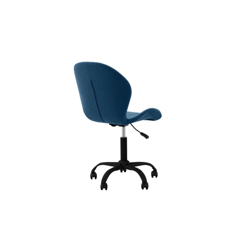 Chaise de bureau en tissu avec pieds noirs BEVERLY (Bleu pétrole) - image 57299