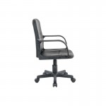 Office chair with wheels with armrests in imitation ALTO (Black)