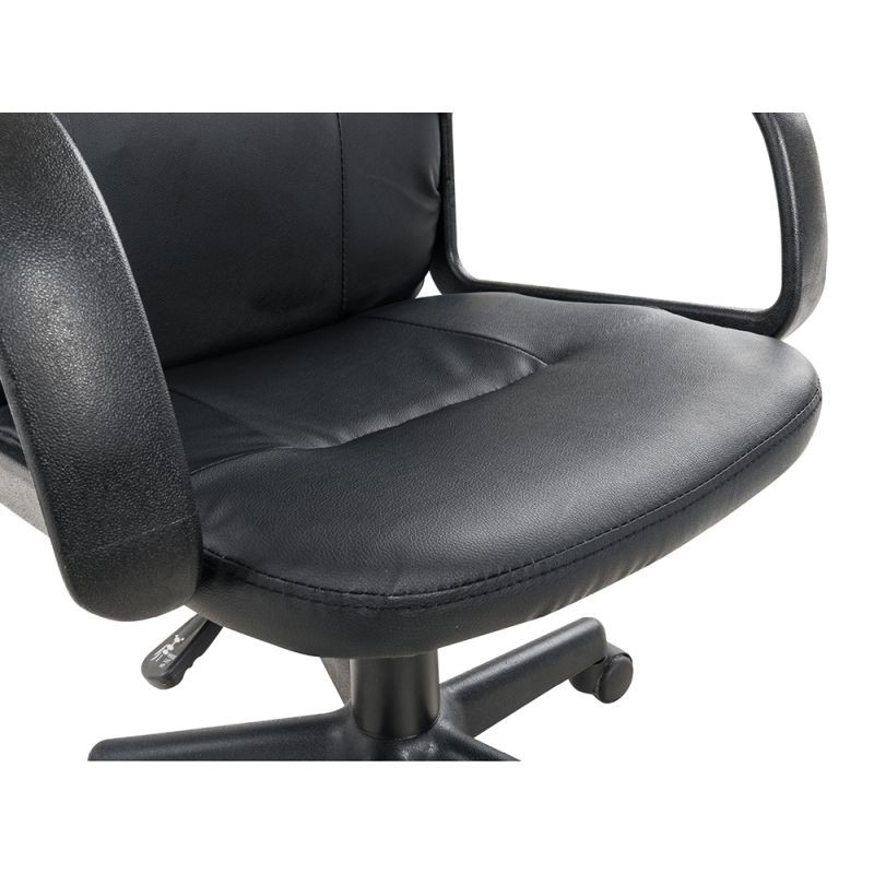 Office chair with wheels with armrests in imitation ALTO (Black) - image 57397