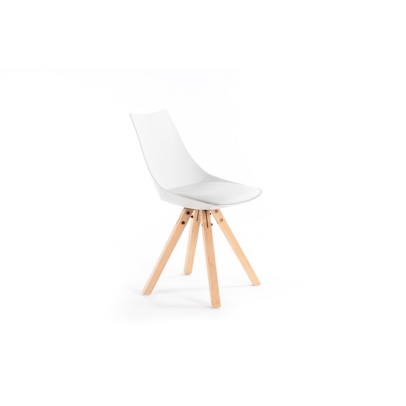 Set aus 2 Stühlen aus Polypropylen mit NEVA Buche Naturbeinen (Weiß) - image 57428