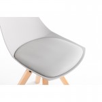 Set aus 2 Stühlen aus Polypropylen mit NEVA-Buchenbeinen natur (Grau)