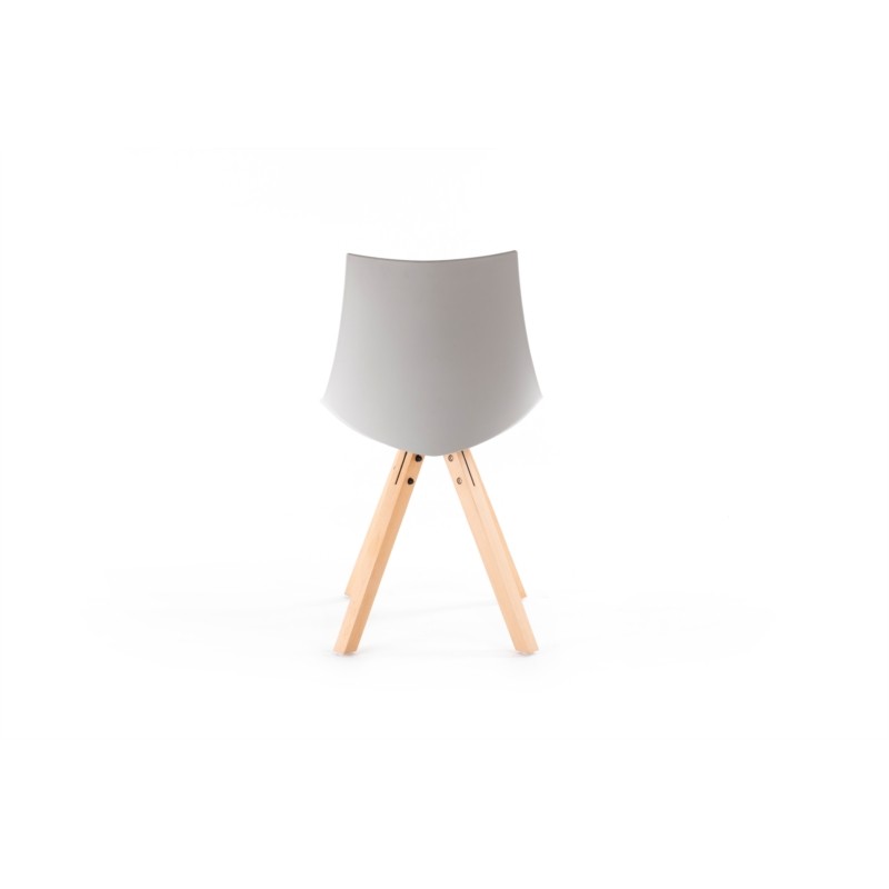 Set of 2 polypropylene chairs with NEVA natural beech legs (Grey) - image 57439