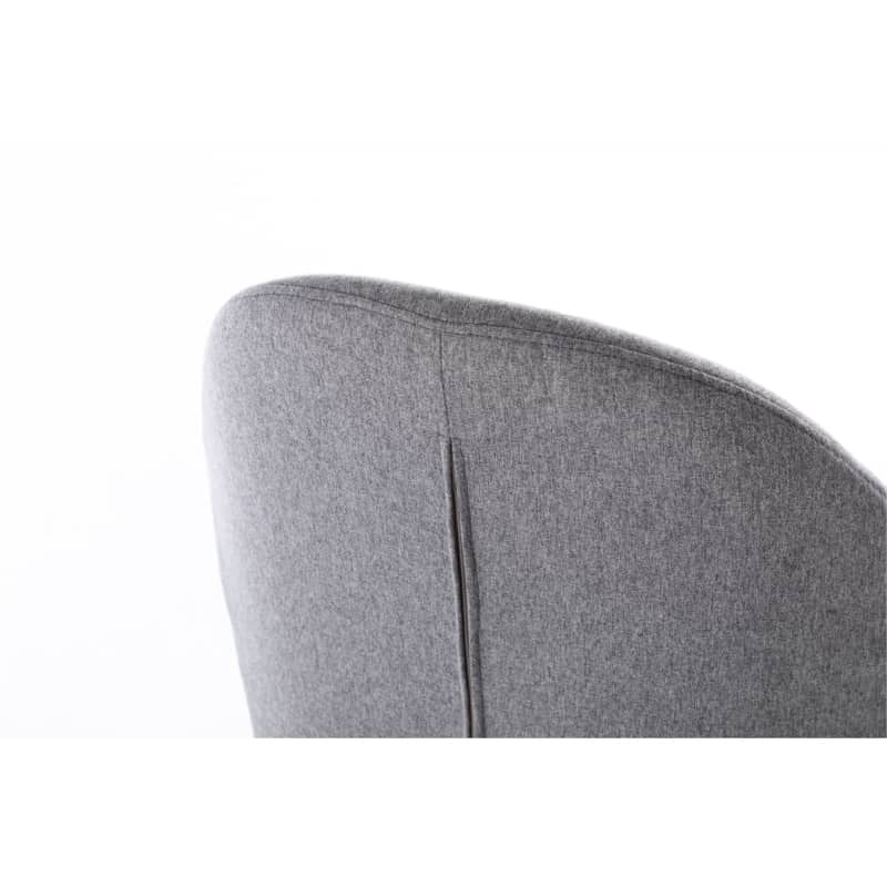 Set of 2 rounded fabric chairs with black metal legs ANOUK (Grey) - image 57447