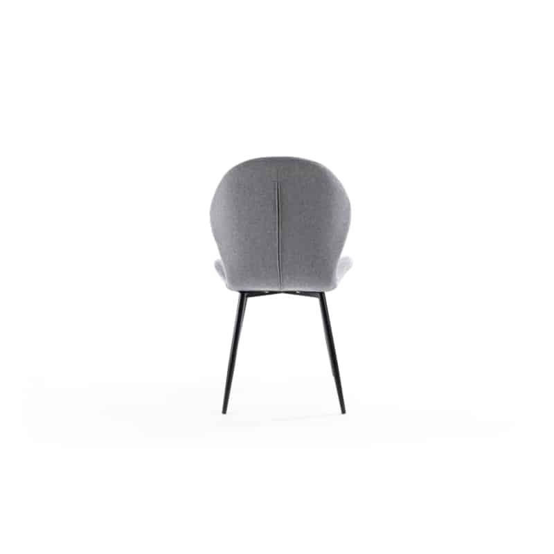 Lot de 2 chaises arrondies en tissu avec pieds en métal noir ANOUK (Gris) - image 57450