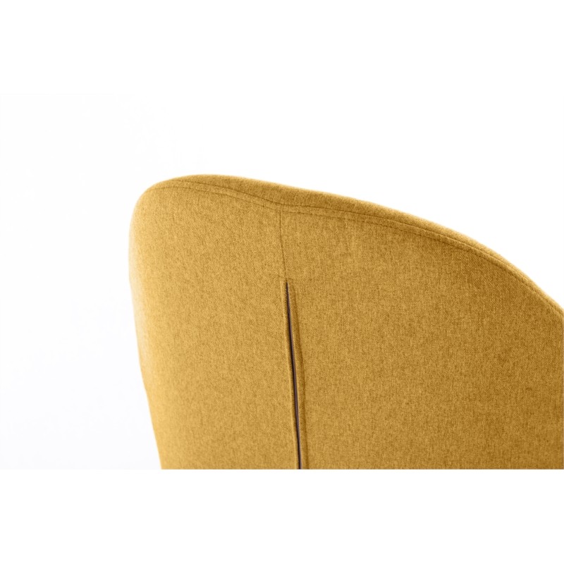 Set of 2 rounded fabric chairs with black metal legs ANOUK (Yellow) - image 57475