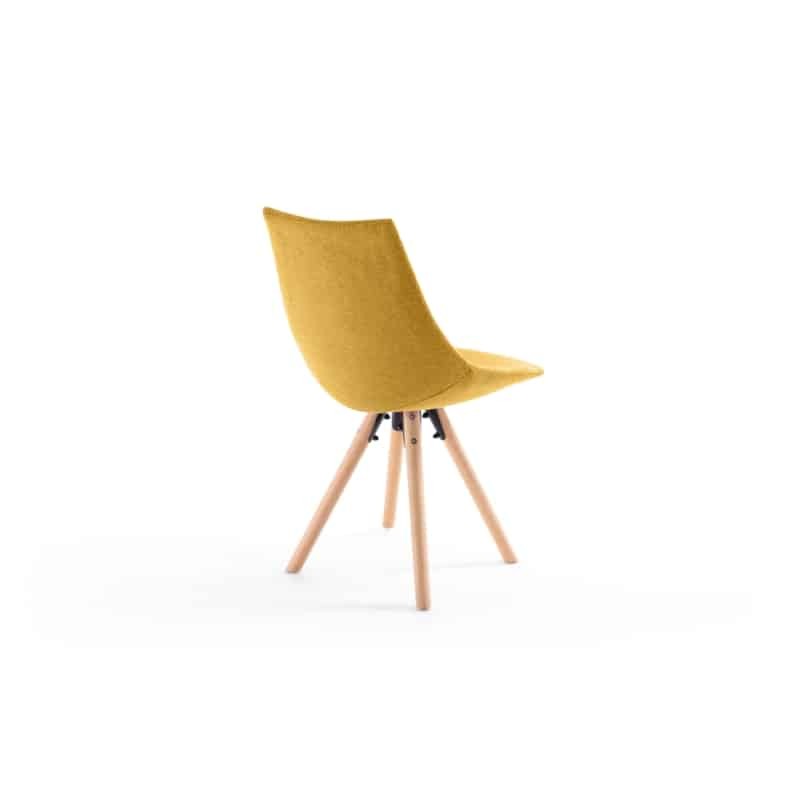 Set of 2 fabric chairs with myrta natural beech legs (Yellow) - image 57494