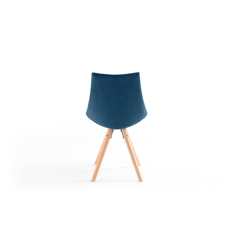 Lot de 2 chaises en tissu avec pieds en hêtre naturel MYRTA (Bleu pétrole) - image 57506