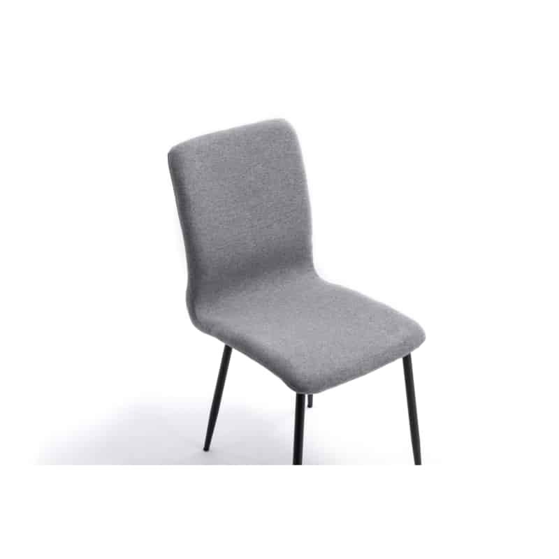 Juego de 2 sillas de tela con patas de metal negro RANIA (Gris) - image 57513