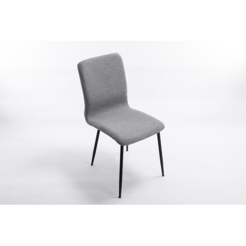 Juego de 2 sillas de tela con patas de metal negro RANIA (Gris) - image 57515