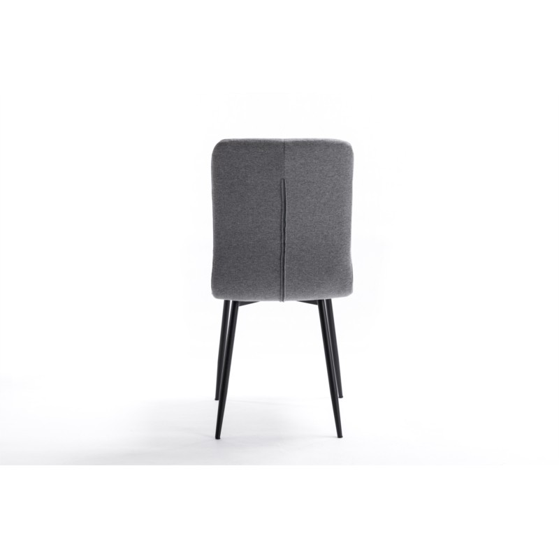 Set of 2 fabric chairs with black metal legs RANIA (Grey) - image 57516