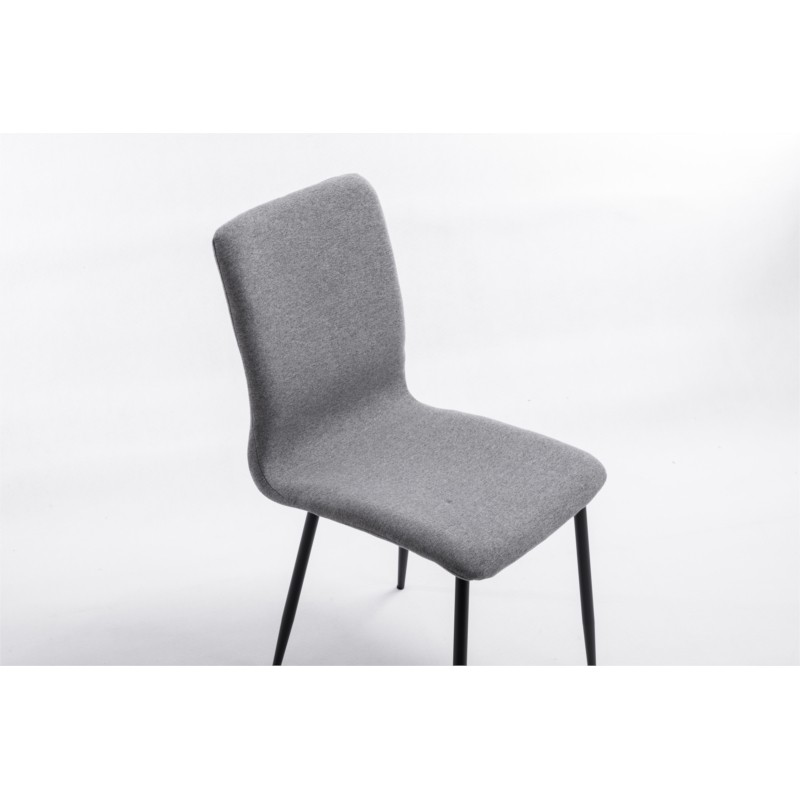 Lot de 2 chaises en tissu avec pieds en métal noir RANIA (Gris) - image 57517