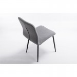 Set of 2 fabric chairs with black metal legs RANIA (Grey)