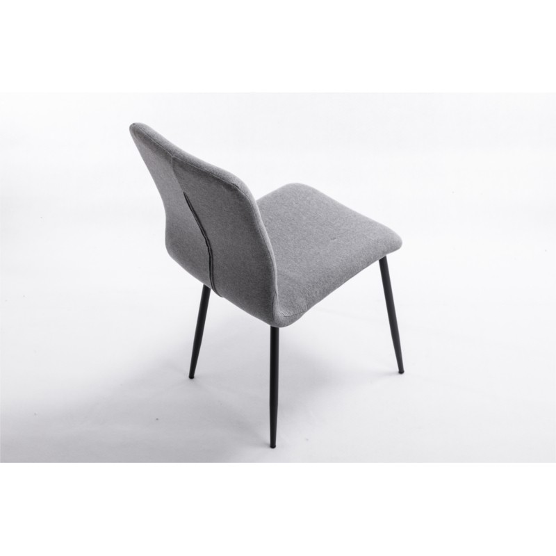 Set of 2 fabric chairs with black metal legs RANIA (Grey) - image 57522