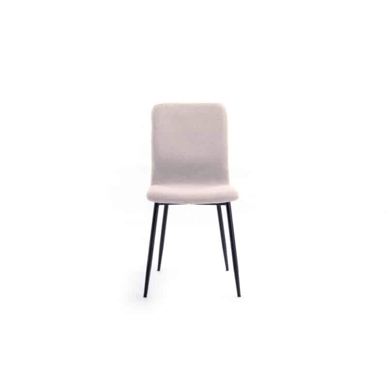 Set of 2 fabric chairs with black metal legs RANIA (Beige) - image 57529