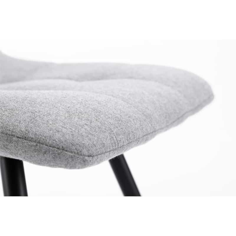 Set di 2 sedie quadrate in tessuto con gambe in metallo nero TINA (grigio chiaro) - image 57569
