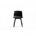 Set of 2 polypropylene chairs with stained beech legs OMBRA (Black)